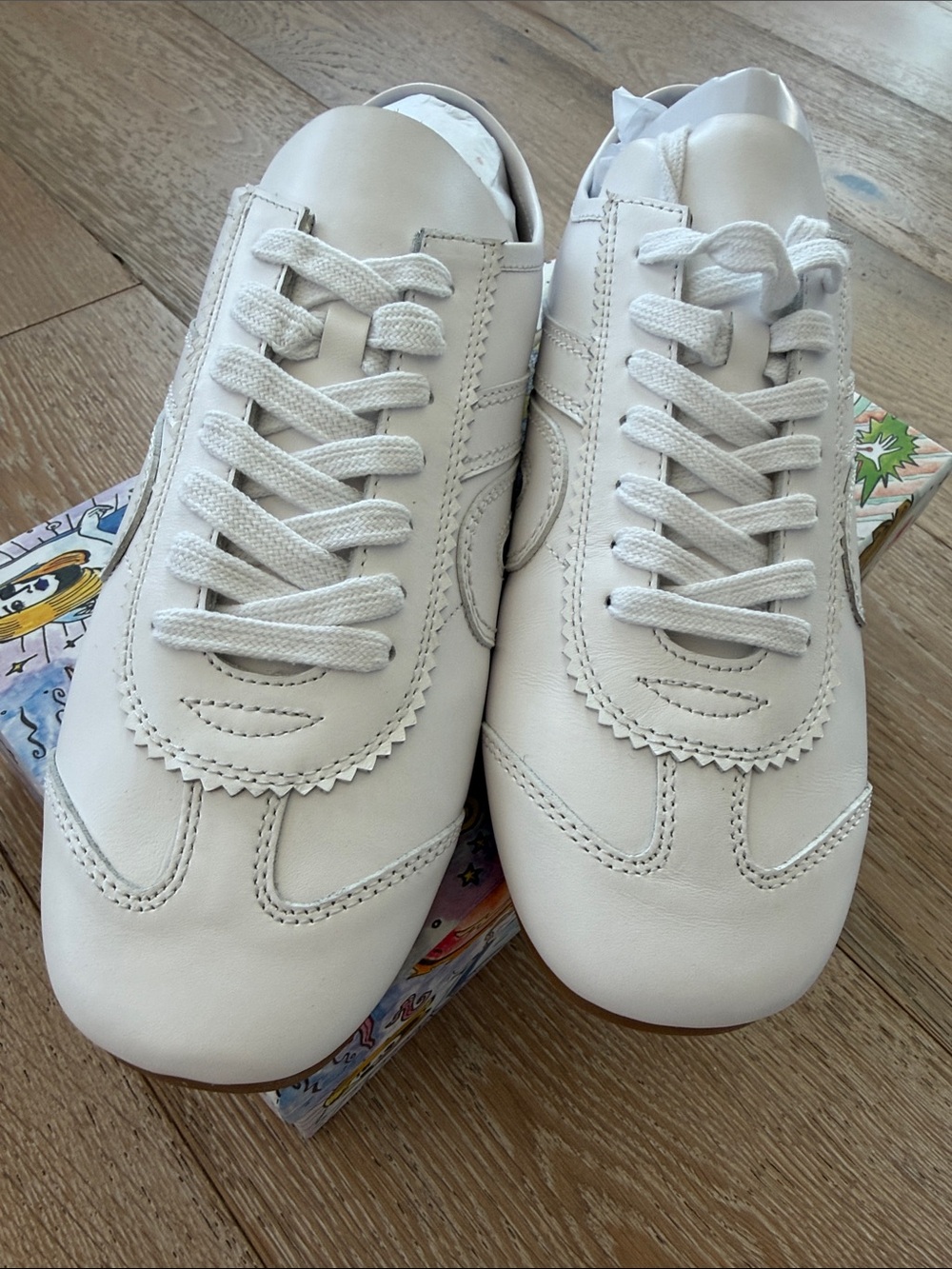 Anthropologie Jeffrey Campbell Aleta White Leather Lace-Up Sneakers